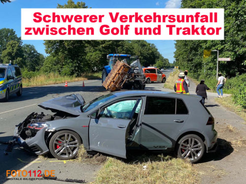 Verkehrsunfall auf der Recklinghäuser Straße in Waltrop