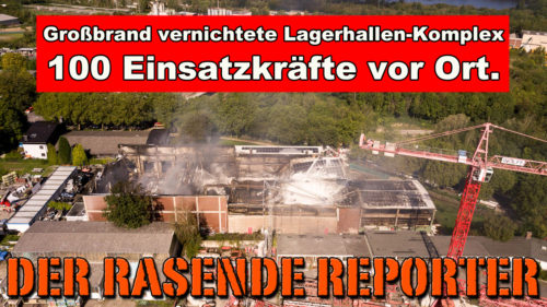 Halle im Vollbrand